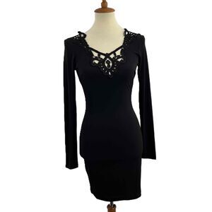 One Rad Girl By Dress The Population Black Bodycon Lace Back & Neckline Medium